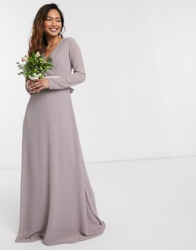 TFNC fioletowa szyfonowa koktajlowa sukienka 38