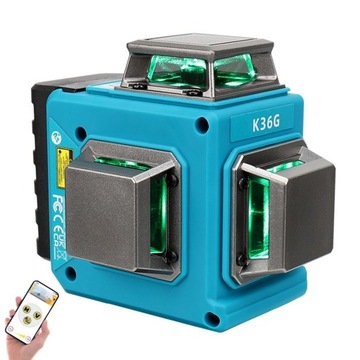 Poziomica laserowa KEZERS zielona 3D 360 K36G