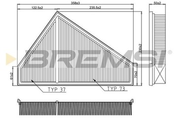 BREMSI FA2625 FILTR VZDUCHU