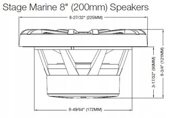 JBL STAGE MARINE 8 głośniki do łodzi i jachtów 2-DROŻNE 20 cm kolor BIAŁY