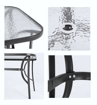 Комплект садовой мебели Стол стеклянный T25, прямоугольный, 120x80+, 6 стульев PATI