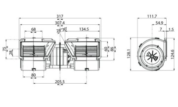 Корпус вентилятора салона New Holland Fiat 82002761 12V