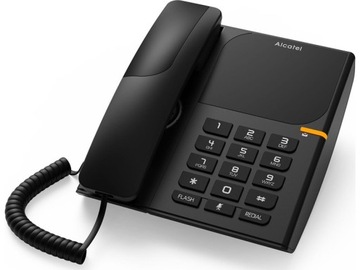 Czarny Telefon stacjonarny ALCATEL T28