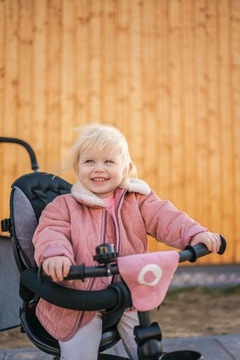 ДЕТСКИЙ ТРЕХКОЛЕСНЫЙ ДВИГАТЕЛЬ 2-в-1, ПОВОРОТНЫЙ НА 360°, С КОЗЫРЕКОМ LIONELO TRIS