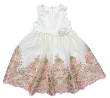 CINDERELLA sukienka EFEKTOWNA BOGATO ZDOBIONA organza