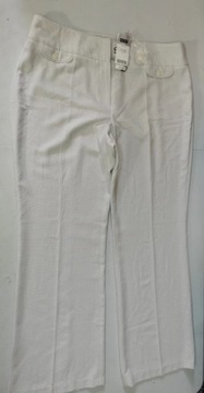 Next spodnie białe wzorzyste długie NOWE 46