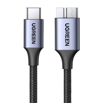 Кабель USB C/micro USB-B 3.0 Ugreen US565 5Гбит/с 3А 0,5м - серый