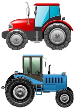 NAKLEJKI NA BIAŁEJ FOLII NA MEBLE ŚCIENNE TRAKTORY