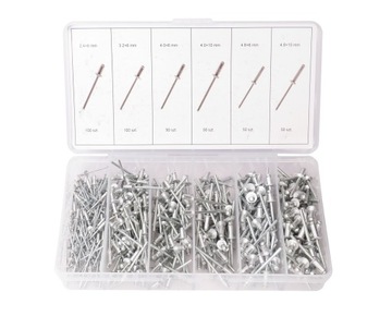 ЗАКЛЕПКИ НАБОР ЗАКЛЕПОК СО СТАЛЬНОЙ РУЧКОЙ 400