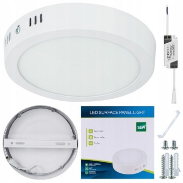 PANEL PLAFON LED OKRĄGŁY NATYNKOWY 18W 1350LM