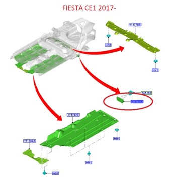 ФЛАДЕР ЗАДНИЙ ПРАВЫЙ FIESTA MK8 С 2017.05 FORD OE _ 2407551 _ L1BB-11778-AA