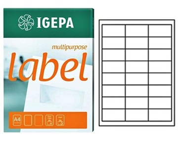 Etykiety samoprzylepne A4 IGEPA 64,6x33,8mm 100szt