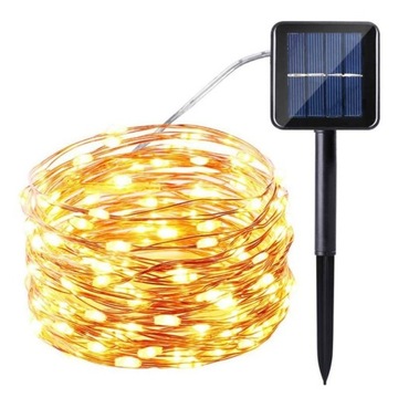 SOLARNE OGRODOWE LAMPKI DRUCIKI GIRLANDA 100 LED