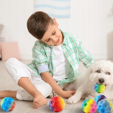 6x MINI PIŁKA MOON Z WYSOKIM ODBICIEM BOUNCY BALL