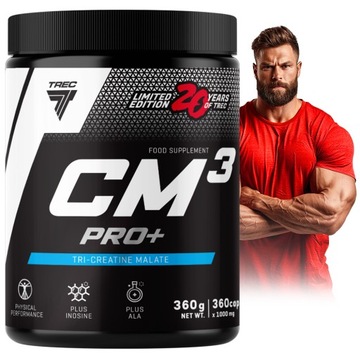 KREATYNA JABŁCZAN Trec CM3 PRO + 360 kaps MOCNY TCM SIŁA LIMITOWANA EDYCJA