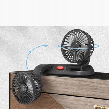 ДВОЙНОЙ АВТОМОБИЛЬНЫЙ ВЕНТИЛЯТОР 360° USB ВЕНТИЛЯТОР