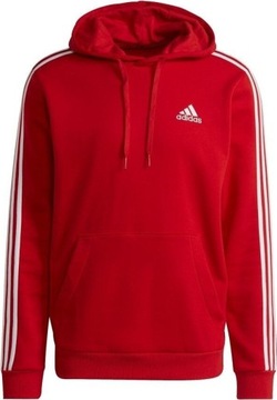 BLUZA MĘSKA ADIDAS ESSENTIALS KANGURKA CZERWONA rozmiar S