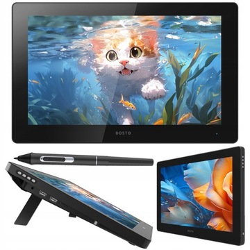 Tablet graficzny PROFESJONALNY BOSTO BT-16HD 2024 z piórem 16384 st 15,6