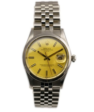 ROLEX Oyster Perpetual Date 15000 Dial Gold