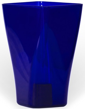 Doniczka ozdobna osłonka NIEBIESKA TRANSPARENTNA