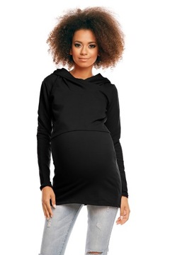 1473 BLUZA DO KARMIENIA CIĄŻA KAPTUR XXL CZARNY