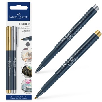 FABER-CASTELL Marker metaliczny ZŁOTY SREBRNY 2 sz