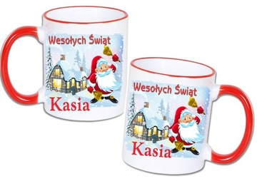 ŚWIĄTECZNY KUBEK MIKOŁAJKI GWIAZDKA + TWOJE IMIĘ