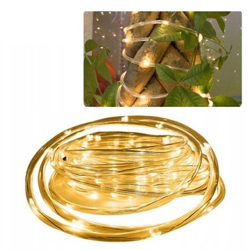 GIRLANDA SOLARNA OGRODOWA ŁAŃCUCH WĄŻ 100 LED 12M