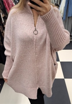 Синий теневой кардиган PANGA UNI 52/54 пудрово-розовый меланж Plus size