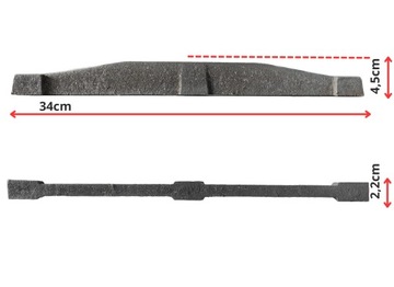 Ruszt sztabkowy belkowy 34 cm żeliwny do pieca kominka paleniska