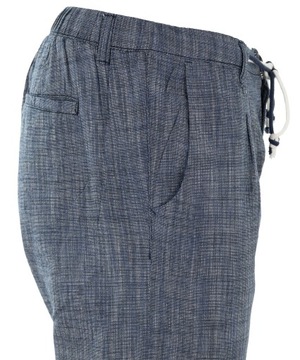 Spodnie męskie letnie bawełniane jak lniane na gumce W34