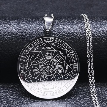 Seven Archangels Amulet Stainless Steel Necklaces Men Seal of Solomon