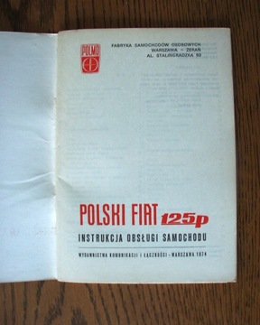 POLSKI FIAT 125p (1974) - Instrukcja Obsługi (2)