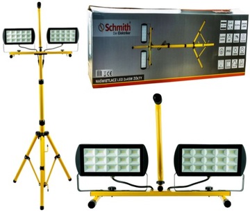 Naświetlacz Halogen ROBOCZY Lampa LED 2x45W Statyw