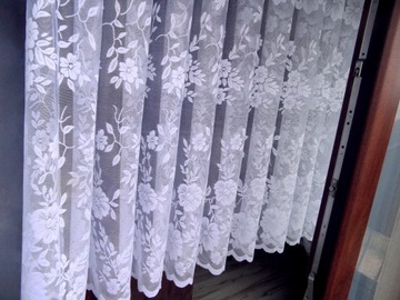 ŁADNA FIRANA ŻAKARD KRYSZTAŁEK W KWIATY wys 180cm/cena 0,5m