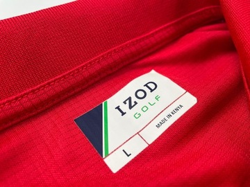 IZOD GOLF красная клетчатая рубашка-поло, размер L