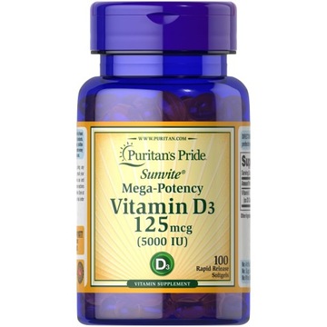 PURITAN'S PRIDE STRONG ВИТАМИН D3 5000 100 капсул США