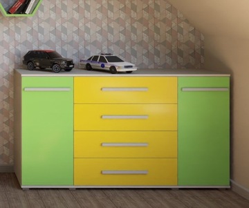 KOLOROWA KOMODA JIM 160x89 LIMONKA/ŻÓŁTY
