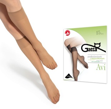 PODKOLANÓWKI 2 pary Gatta Avi 15DEN LYCRA golden