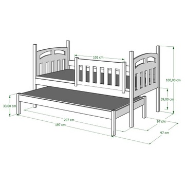 ZUZIA DUO Кровать двуспальная выдвижная 200x90/190x90