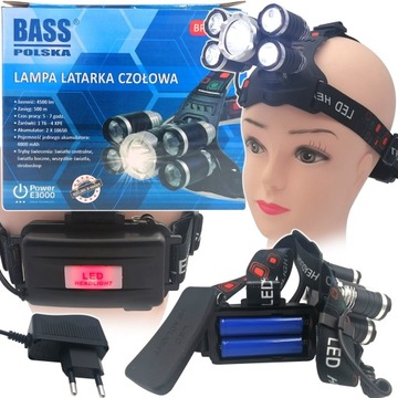 BASS POLSKA LATARKA CZOŁOWA LED T6 LAMPA CZOŁÓWKA