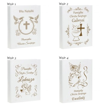 BIBLIA DLA DZIECI NA CHRZEST Z GRAWEREM SZKATUŁKA