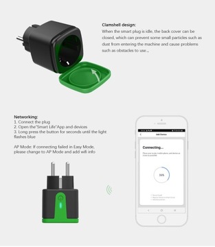 Беспроводная умная розетка стандарта ЕС IP44 WiFi наружная водонепроницаемая розетка