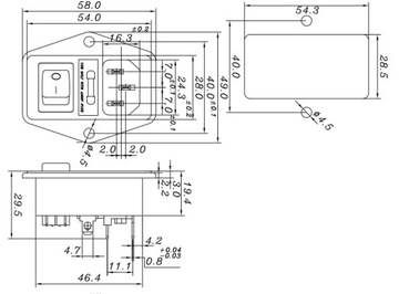 JR-101-1FR-03 РОЗЕТКА С ВЫКЛЮЧАТЕЛЕМ