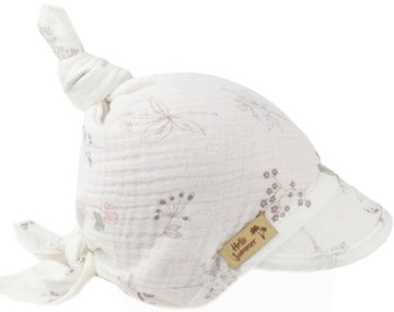 CHUSTKA Z DASZKIEM NA LATO MUŚLINOWA DOUBLE GAZE PASTELOWA ŁĄKA