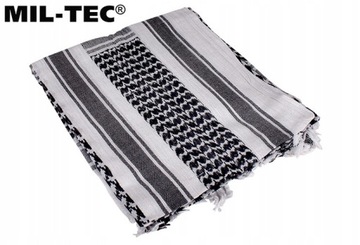 ARAFATKA CHUSTA KEFIJA SHEMAGH WOJSKOWA MIL-TEC 110X110cm WHITE BLACK