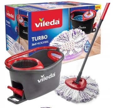 Vileda Mop Obrotowy Turbo 3w1 Microfibre ZESTAW