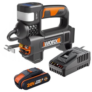 Kompresor 4w1 WORX WX092.9 + Akumulator Ładowarka