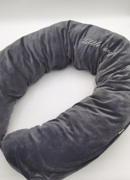 Poduszka ciążowa + dwie powłoczki - napisy + szary velvet