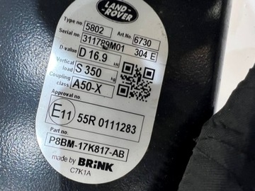 ZAŘÍZENÍ(HÁK) TÁŽNÝ SKLÁDACÍ LAND ROVER DEFENDER II 2 P8BM-17K817-AA ORIGINÁL